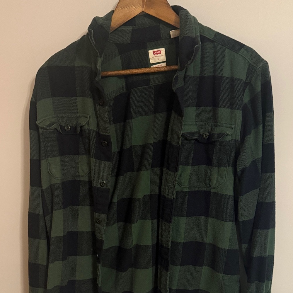 Levi's Black and Green Checkered Shirt